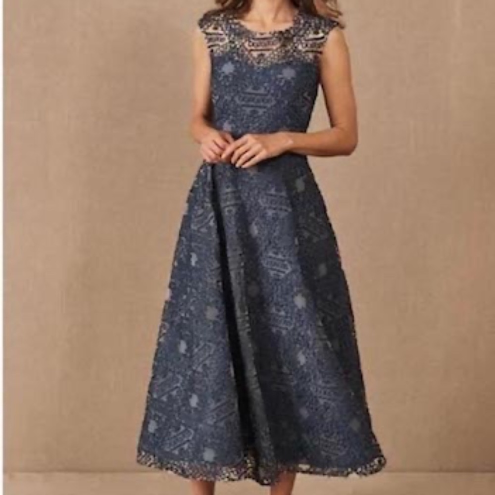 BHLDN Sara Emanuel Presley Dress Blue